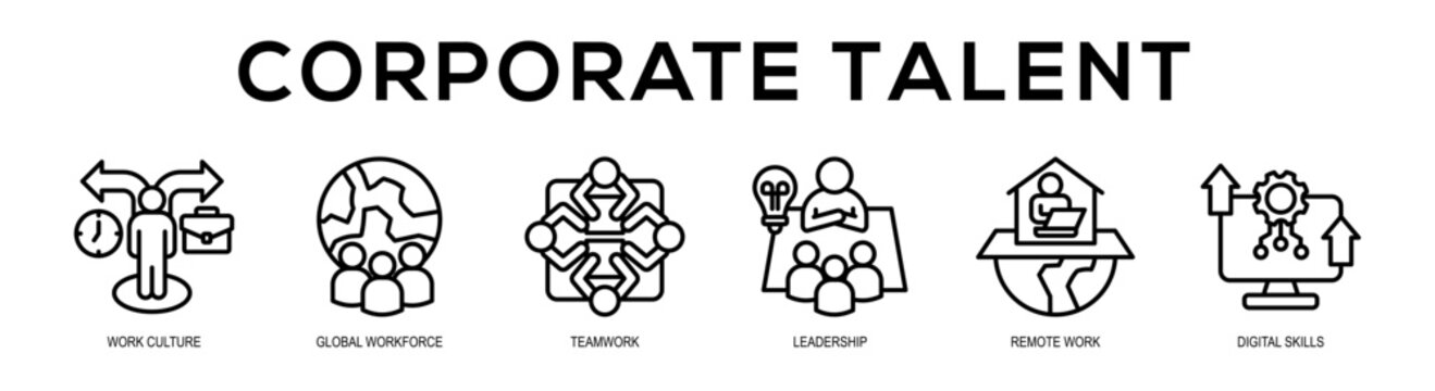 Corporate Talent web banner illustration concept