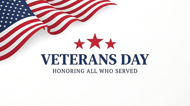 Veterans day greeting with american flag and text honoring all who served veterans american patriotism honoring