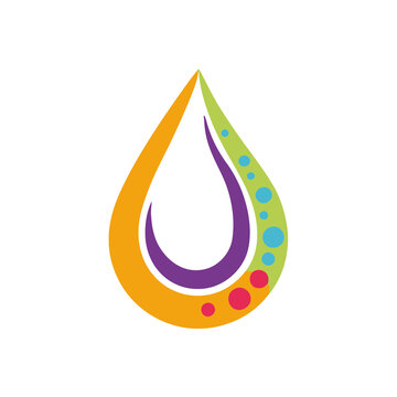 Colorful abstract drop shape logo
