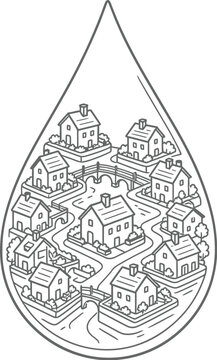 hand drawn vector illustration of an ancient city