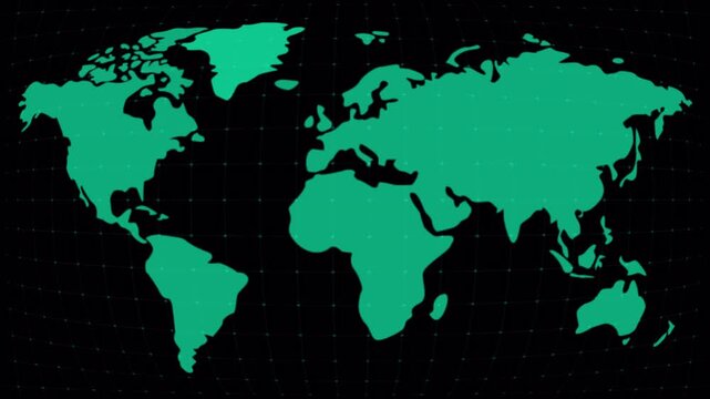 World map on digital background. Rendering HUD display interface with cyber futuristic and technology concept