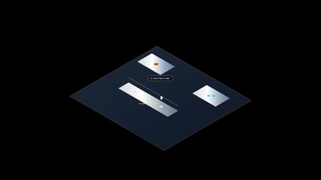 Isometric Restaurant Kitchen Workflow with ingredients moving from prep station to plate to table