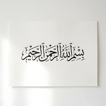 Bismillah Arabic Calligraphy on White Background