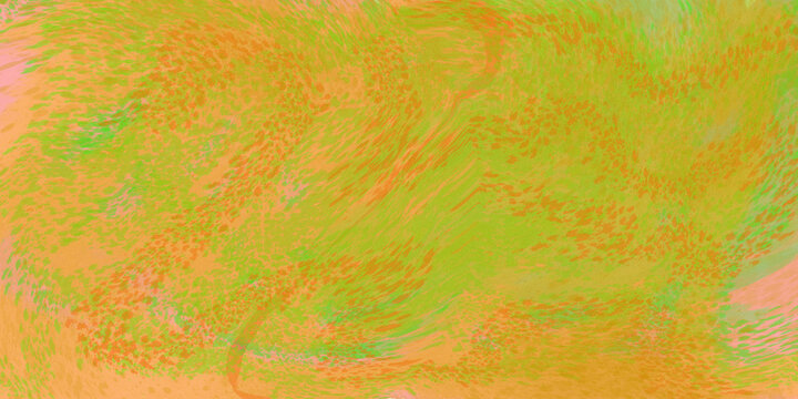 Abstract vibrant lime green and orange mottled texture background featuring watercolor wash and sponge paint effect with pink accents for energetic, spring, and artistic design projects.