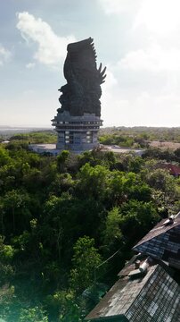 Beautiful aerial view of Garuda Wisnu Kencana cultural park