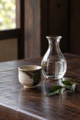 Obraz premium tea and noodles rest beside a summer stream in kyoto