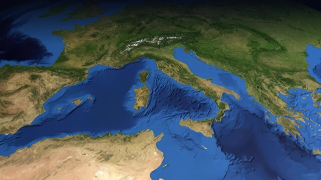 Animated Flight Path Map from Barcelona Spain to Atlanta Georgia USA