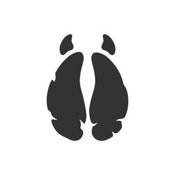 Inkblot rorschach test image resembling a face or butterfly shape.