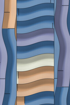 Abstract Wavy Stripes in Vertical Panels