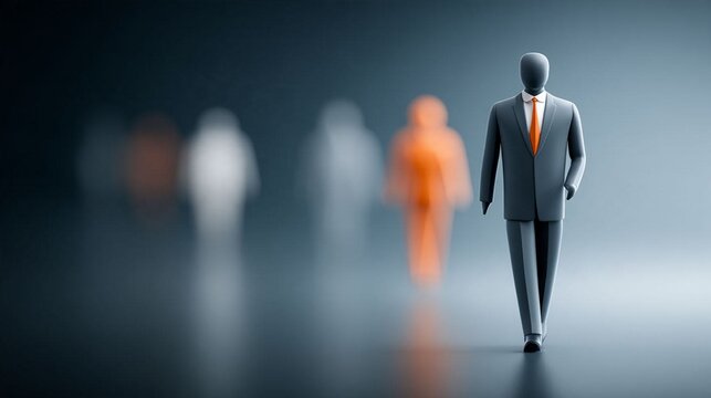 Abstract human resources data visualization with glowing employee profiles, interconnected neural network, recruitment analytics and workforce intelligence, deep blue futuristic technology background