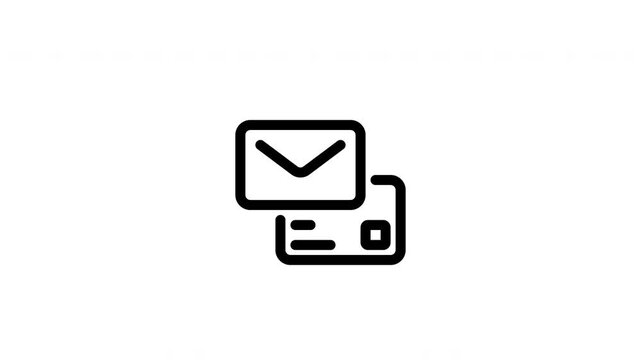 Envelope outline icon looping animation, mail letter symbol motion graphic for business communication and office presentation design