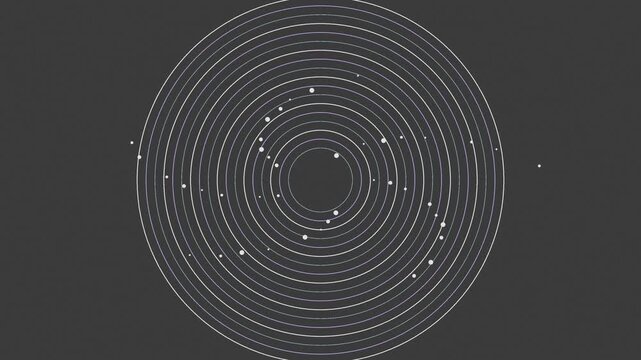 Abstract Concentric Rings with Orbiting Particles Loop