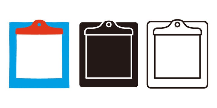 Clipboard and Binder Paper Elements Set, Memo, Stationery and Collage Frame Vector Illustration