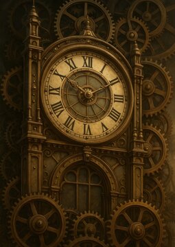 Steampunk clockwork mobile wallpaper