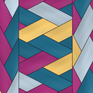 Abstract geometric pattern with interlocking colored bands