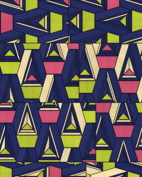 Geometric abstract pattern with interlocking shapes