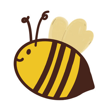 Honey bee illustration isolated on a transparent background