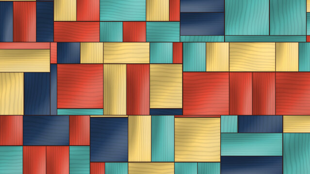Colorful Geometric Wood Grain Rectangles Pattern