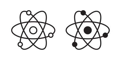 Physics icon flat outline in black © ramsey