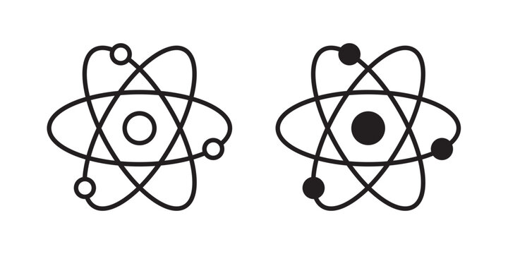 Physics icon flat outline in black