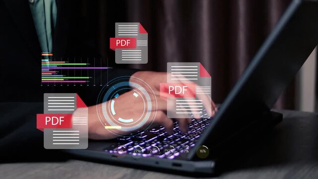 PDF document icon representing file sharing, cloud storage, digital workflow, business reporting, secure access, electronic paperwork, data organization and modern technology use.