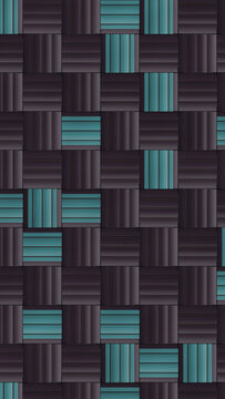 Woven wood plank pattern with dark grey and teal colors