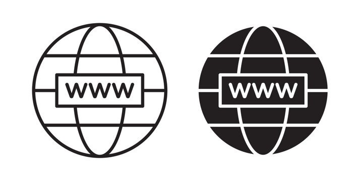 Domain icon flat outline in black