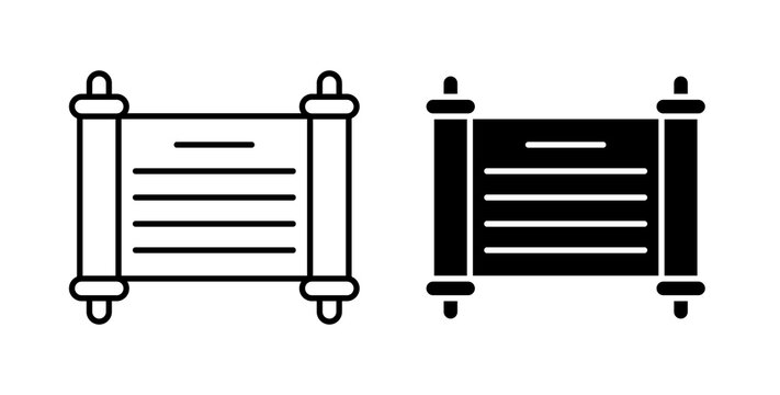 Scrolls icon flat outline in black