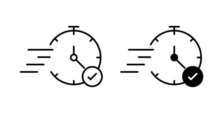 Quick approval icon flat outline in black