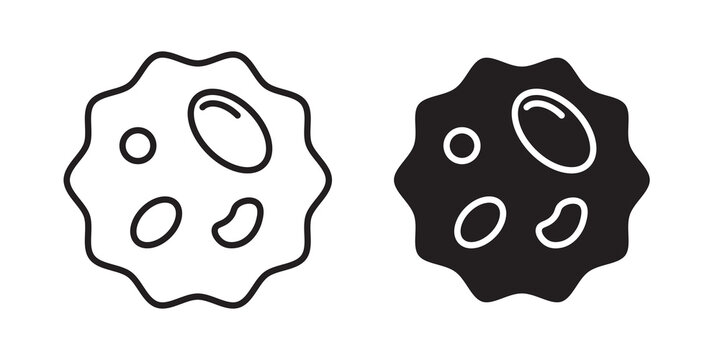 White blood cell icon flat outline in black