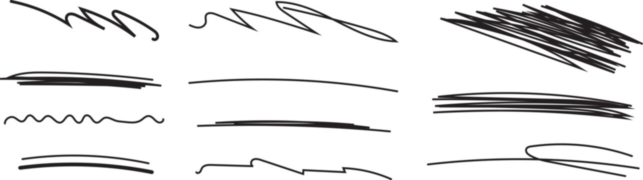 Hand Drawn Scribble Underline Vector Set