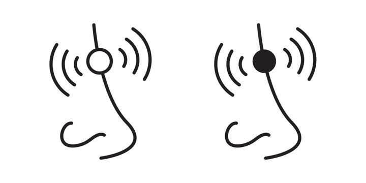 Nose pain icon flat outline in black