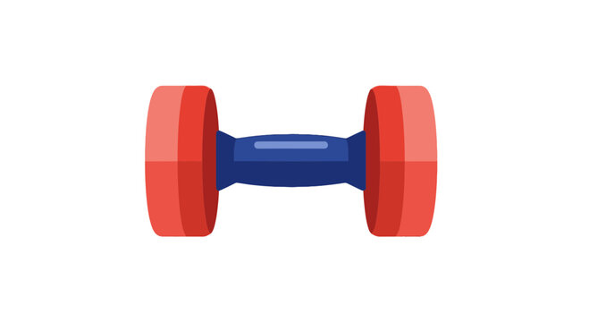 Isolated red and blue dumbbell for fitness and weightlifting, studio shot, simple vector illustration