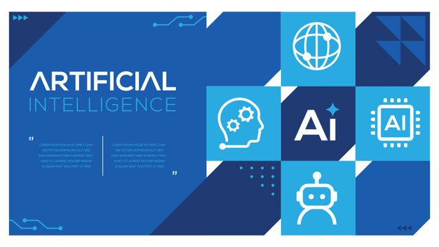 Artificial Intelligence Presentation Vector Template, AI Technology and Digital Innovation Business Design