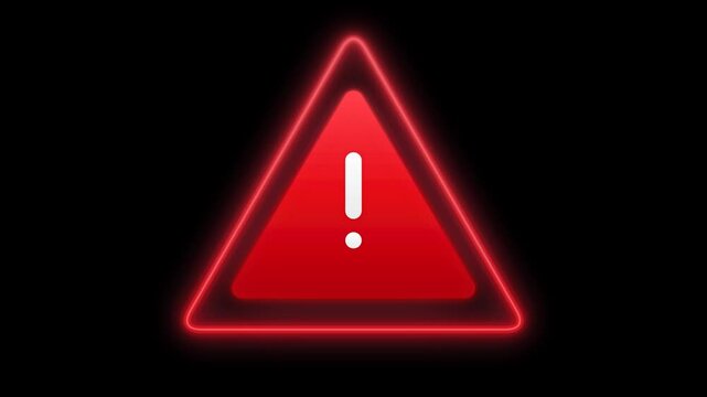 Danger alert warning sign icon set with a red triangle symbol featuring a white exclamation mark on a black background