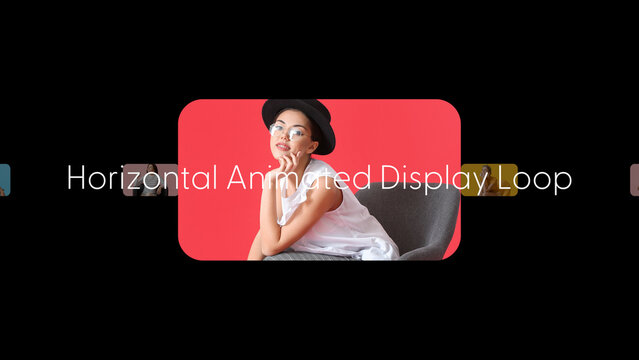 Horizontal Animated Displays Loop &ndash; Seamless Widescreen Display Animations, Multi Screen Video Panels and Looping Digital Screen Motion Graphics