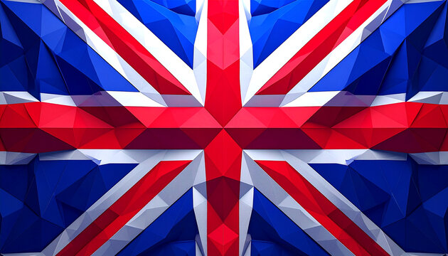 Low poly illustration of the united kingdom flag
