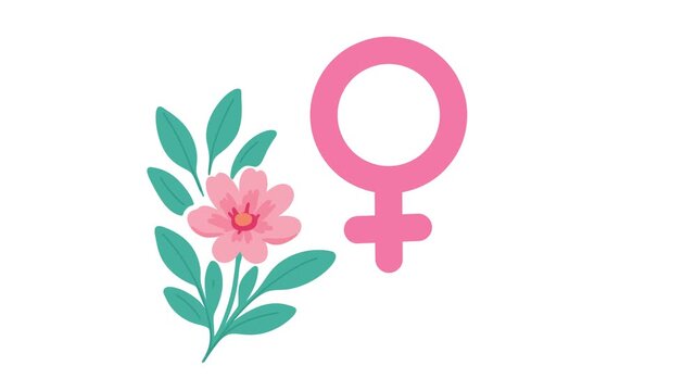 animation female symbol representing womanhood and feminine identity