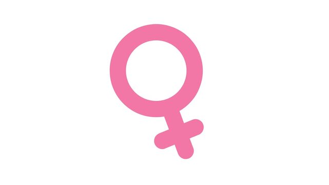 animation woman symbol for feminine health and gender concept