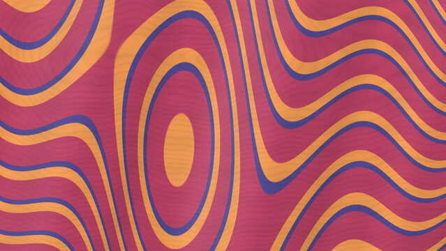 Abstract wavy lines and concentric circles pattern