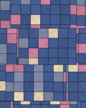 Geometric pattern of colored rectangles with diagonal texture