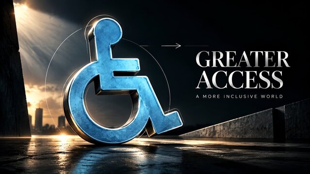 metallic wheelchair on wet pavement greater access inclusive world