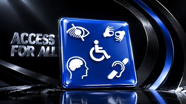 square panel with disability icons inclusive accessibility awareness