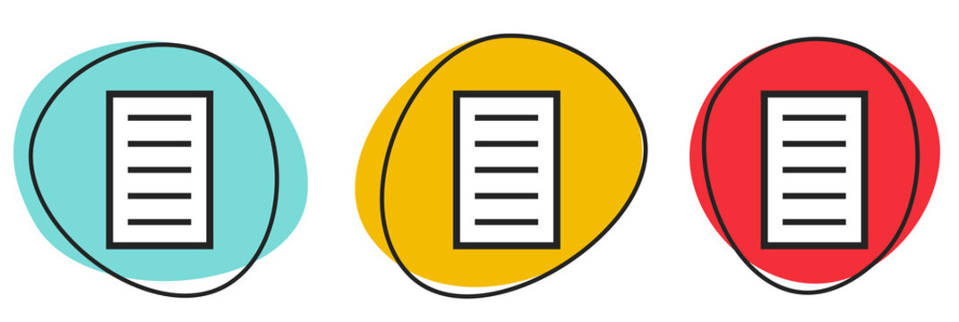 Button Banner Set mit 3 bunten Buttons: Papier oder Text