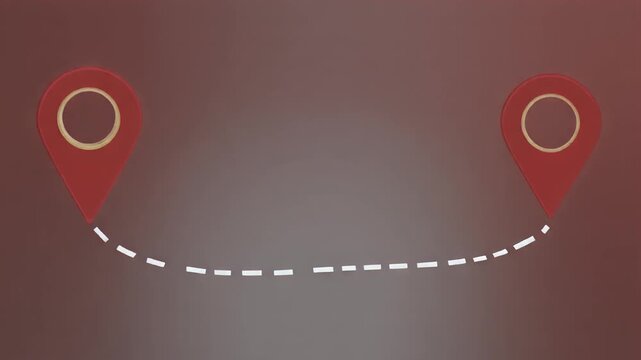 Start-to-destination map Overlay Effect on Transparent Background