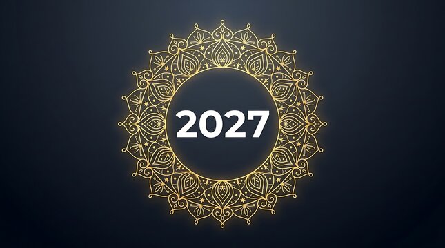 Happy New Year 2027 golden celebration