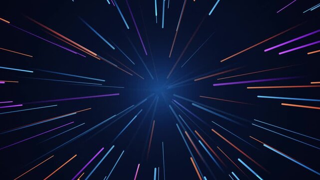 Dynamic light speed tunnel animation vibrant futuristic digital data flow background modern motion gr