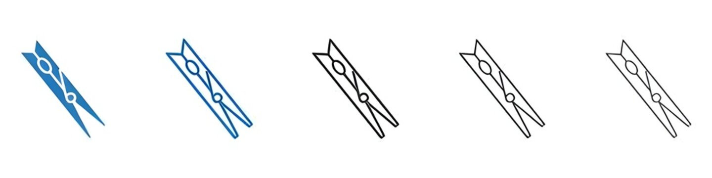 Peg icon vector set collection for web. Thin line customizable illustration. Contour symbol. Vector isolated outline drawing. Editable stroke
