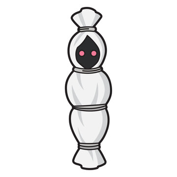 Indonesian Pocong Ghost Illustration