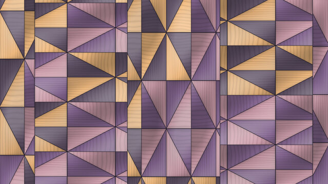 Geometric pattern with triangles and squares in pastel colors